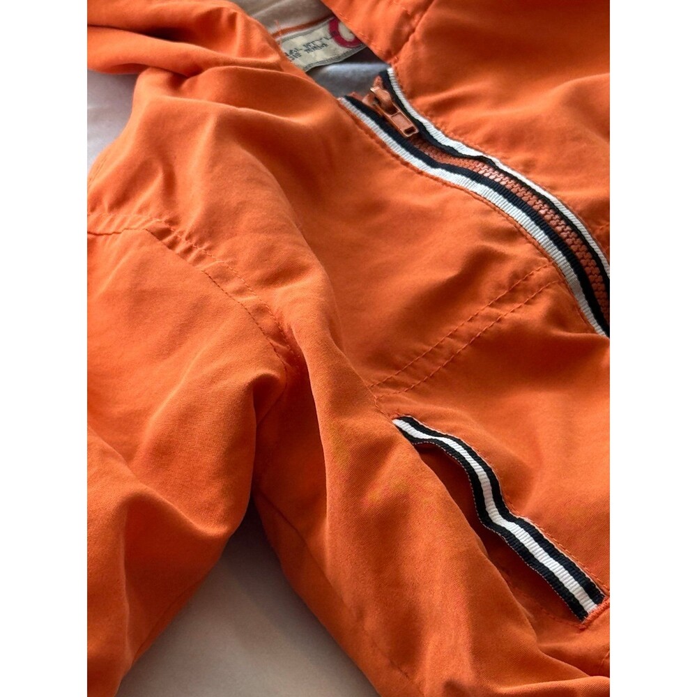 Zip Up, Boy’s Hooded Orange Jacket/Coat (Size 12 Months), Striped Interior - Picture 4 of 11